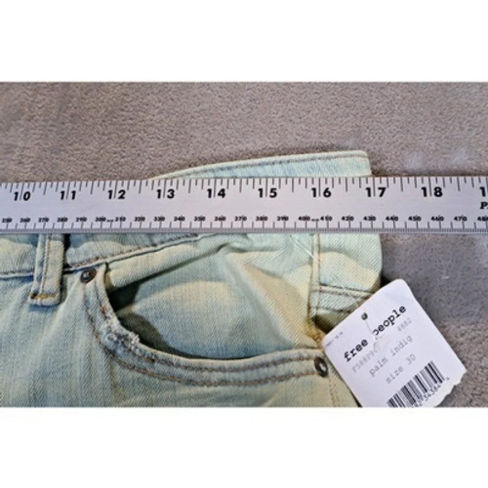 Free People Jeans Womens 30 Light Wash Palm Indig Distressed Denim‎ Y2K 90s